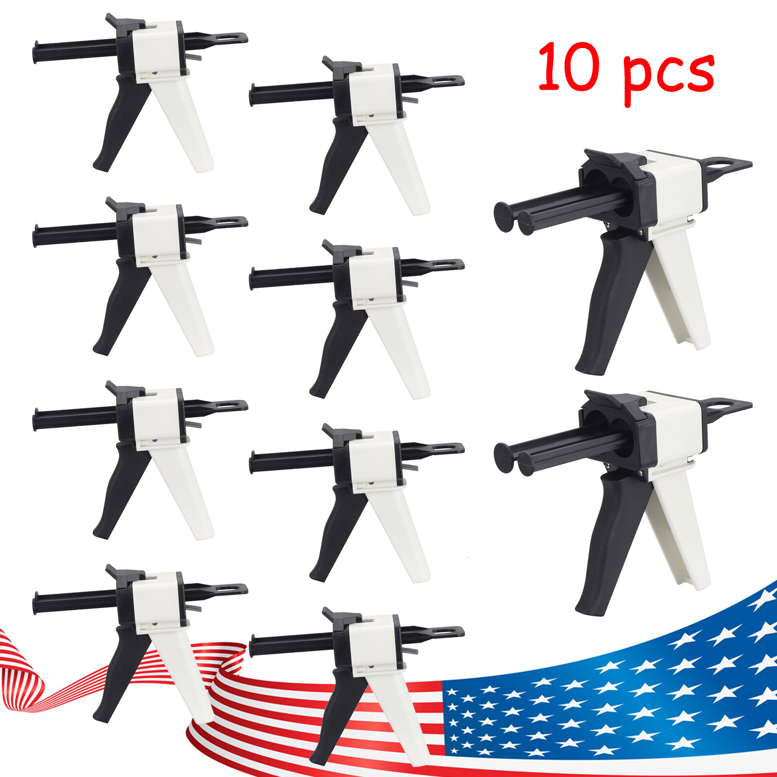 10pcs Dental Impression Mixing Dispenser Dispensing Caulking Gun 1:1 / 2:1 Ratio