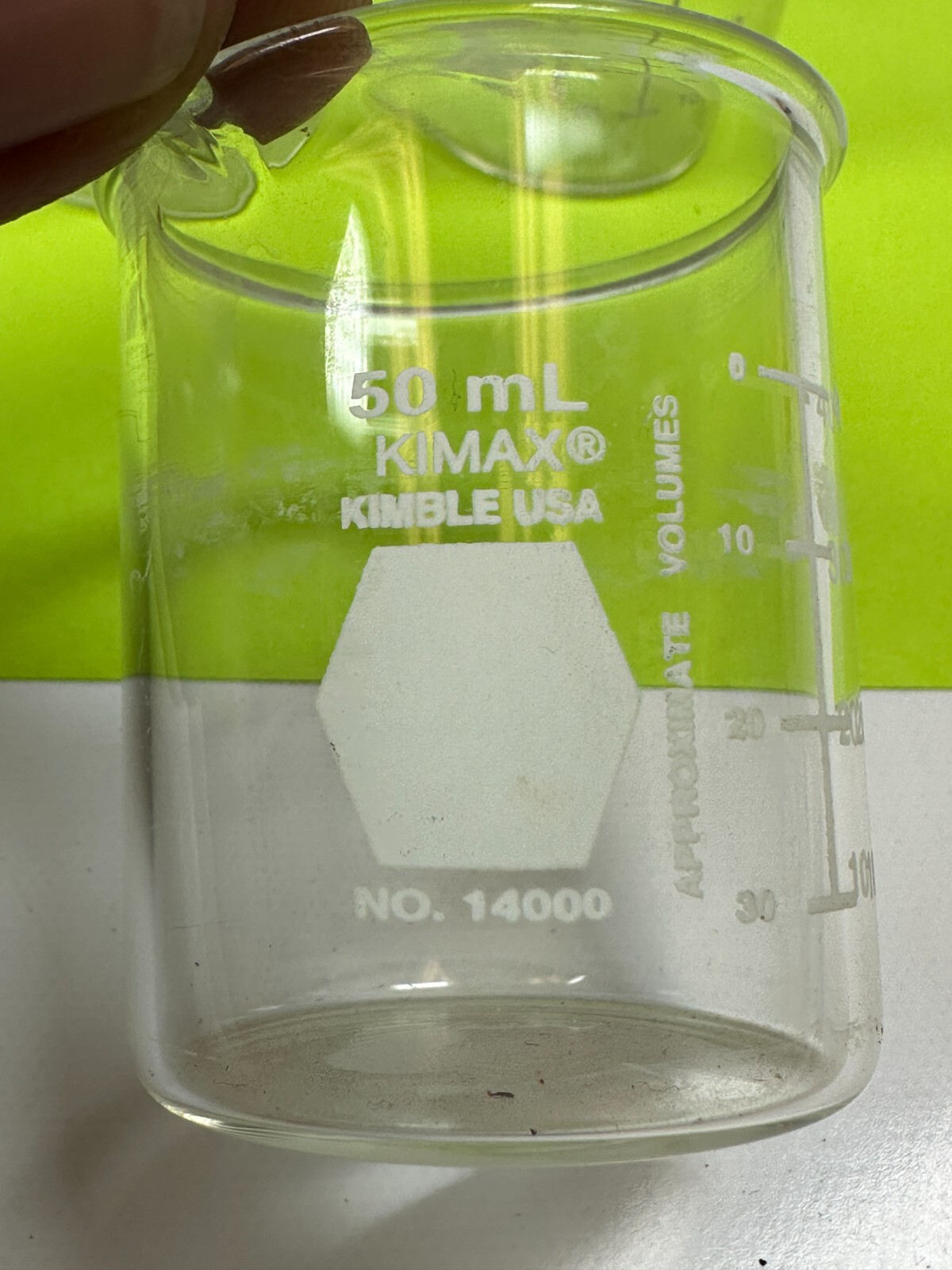 Kimax Kimble USA 50ml Beakers 1400 with Spout (Lot of 8) – Used Need Cleaning