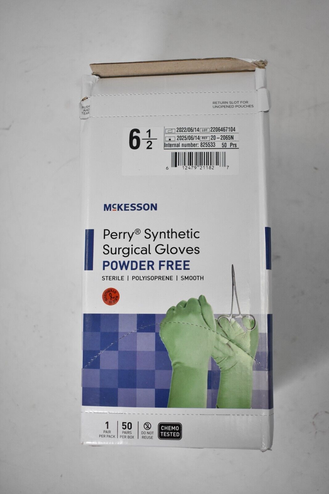 McKesson Perry Polyisoprene Synthetic Surgical Gloves 50 Pack Size 6-1/2