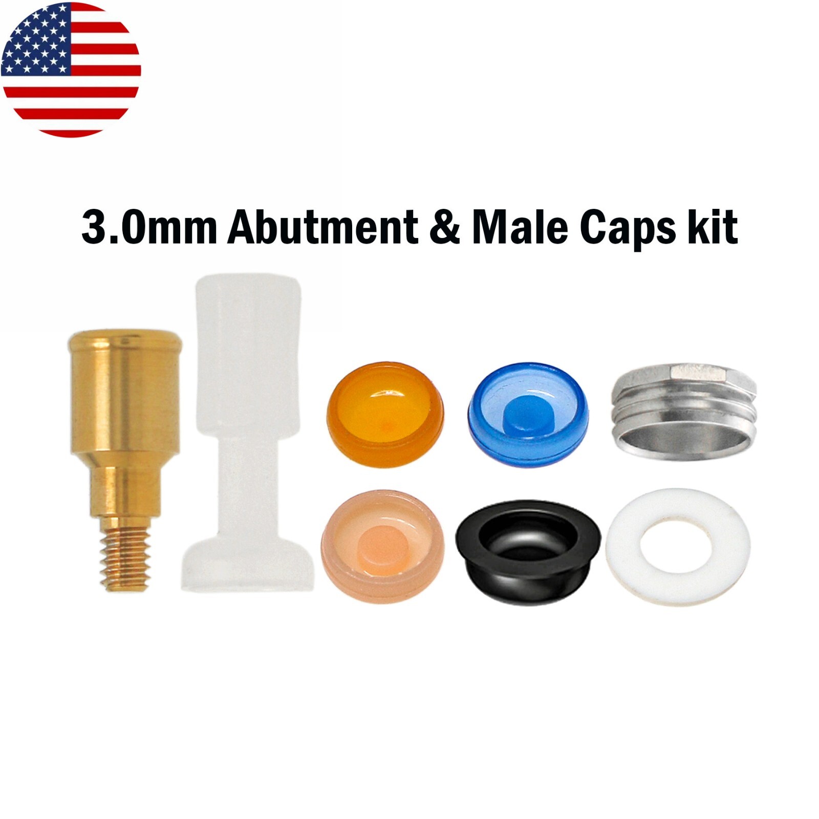 US Dental Attachment Abutment Male Cap Tool fit Zimmer Removable PAØ3.5mm/4.5mm