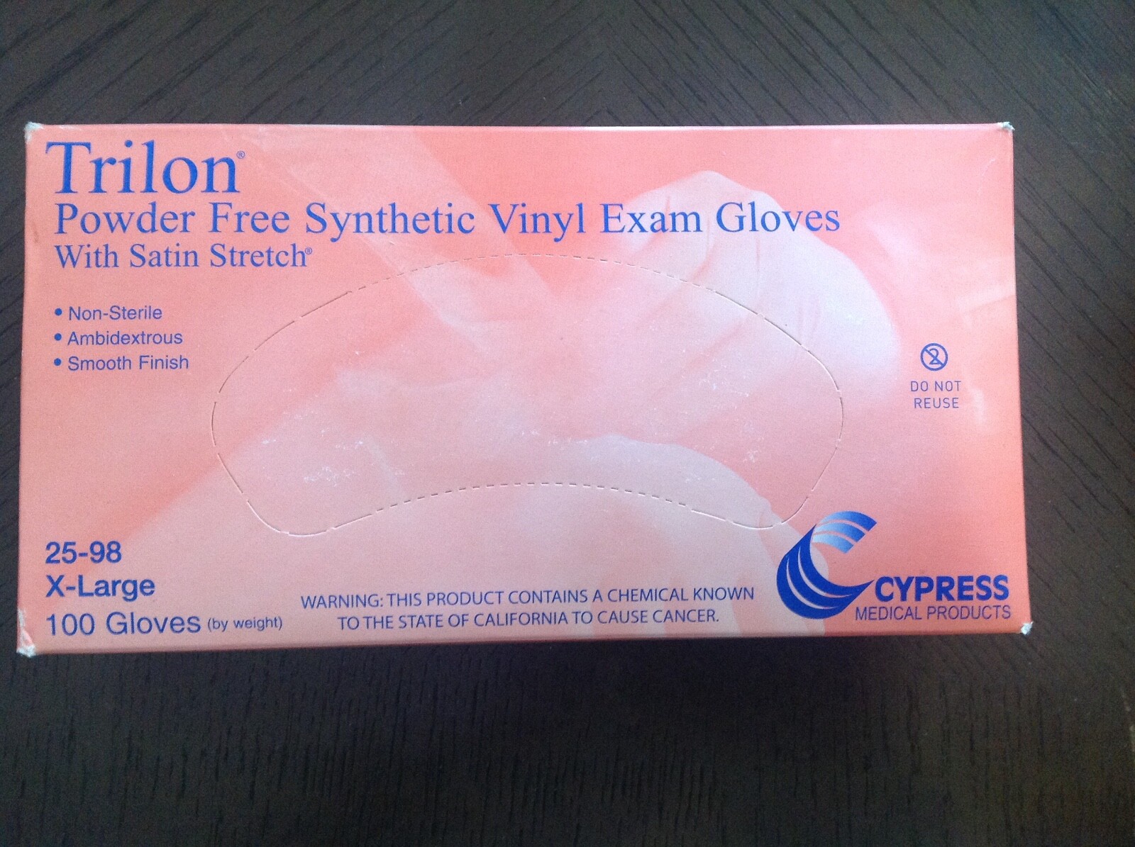 TRILON POWDER FREE SYNTHETIC VINYL GLOVES-XL-CYPRESS MEDICAL PRODUCTS