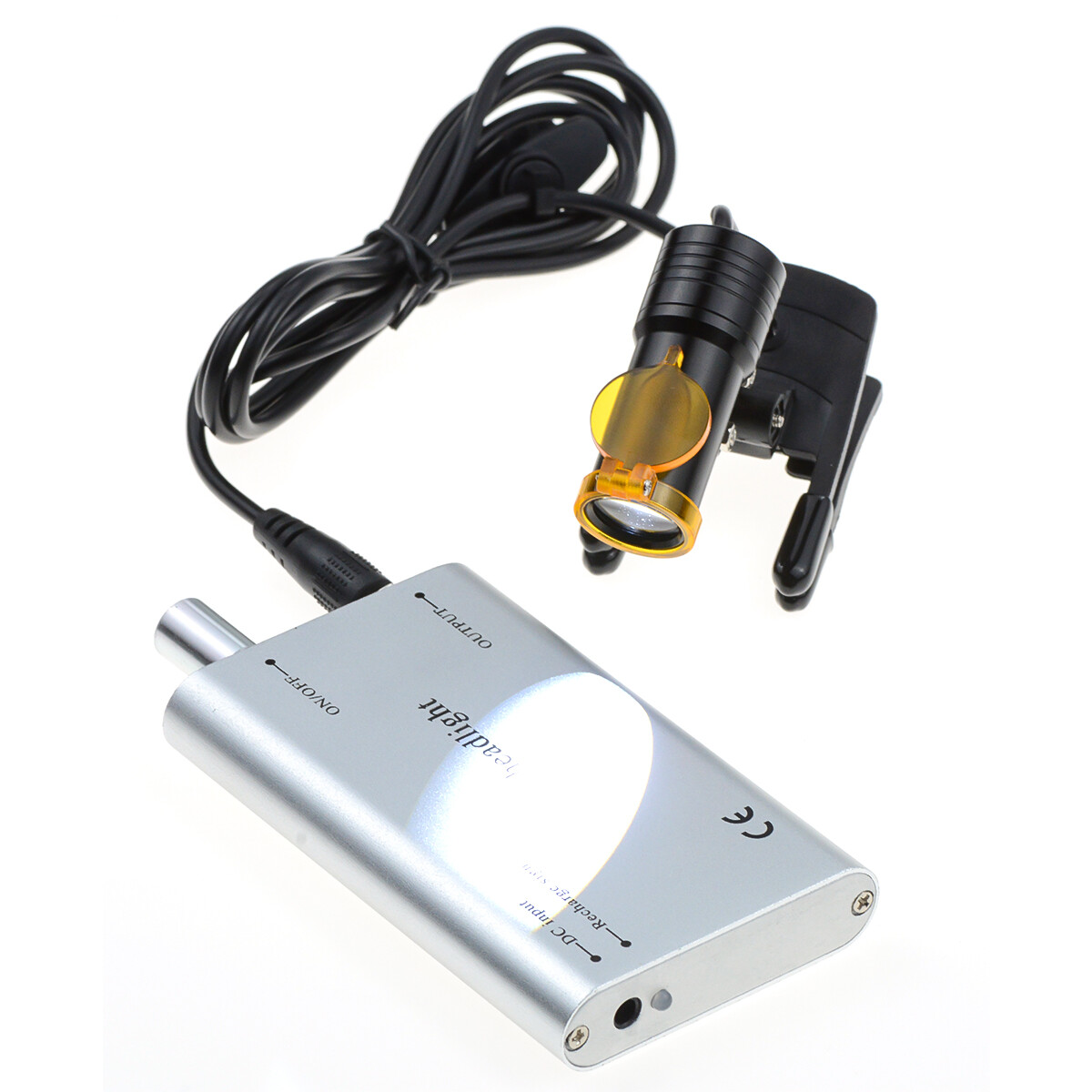 Dental 5W Plastic Clip LED Headlight High Power Lamp+Light Shield DY-007 Silver