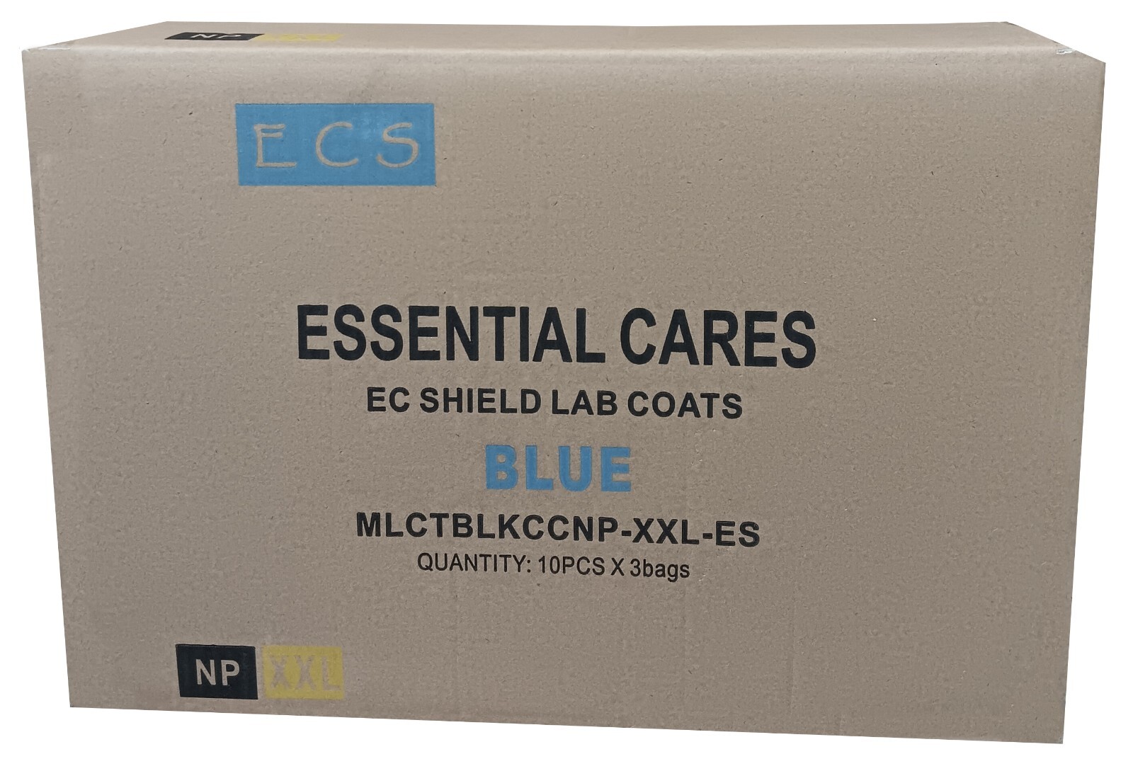 Premium SMS Med Lab Coat, Disposable, Blue, Knee Length, No Pocket 30Pcs/1Case