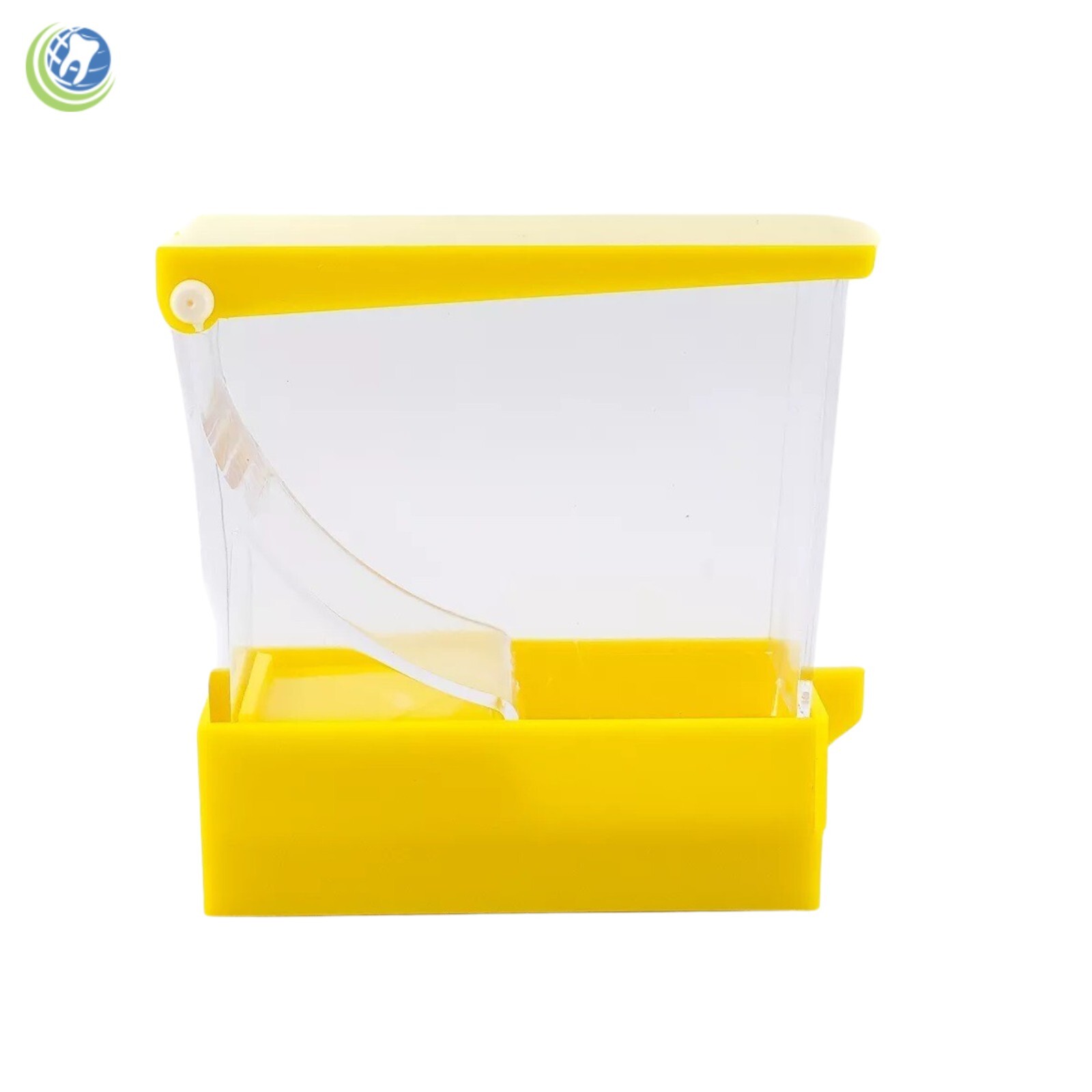 Dental Cotton Roll Dispenser Holder Organizer Deluxe with pull-out tray Yellow