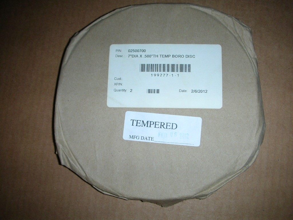 Borosilicate Tempered 7″ Dia. 1/2″ Thick Sight Port Glass Disc Boiler Laboratory