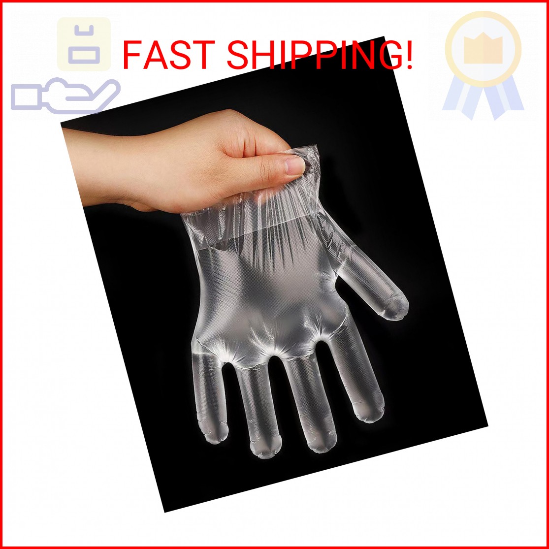 400 Count Disposable Poly Plastic Gloves for Cooking, Food Prep and Food Service