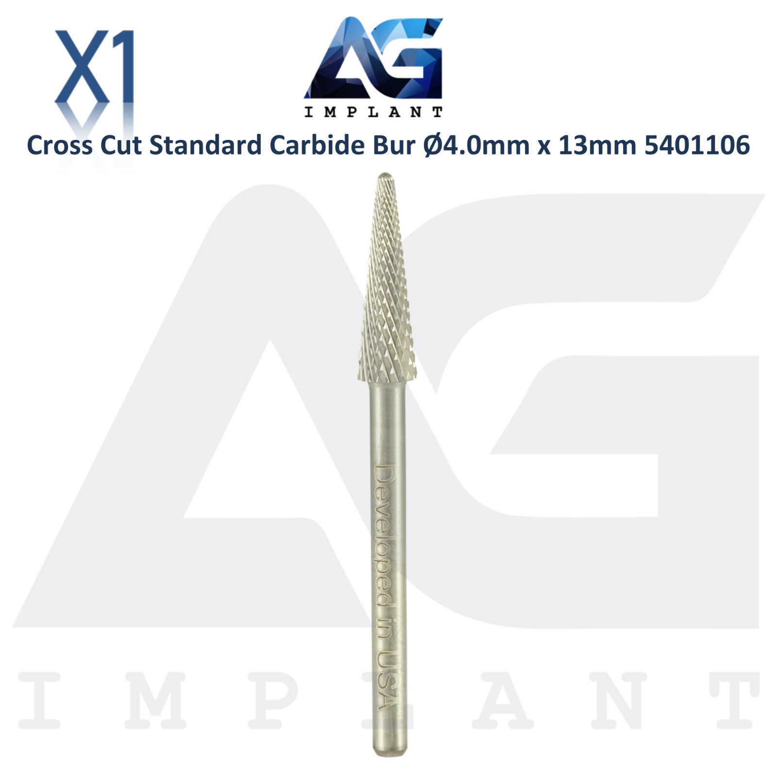 Dental Wilson Cross Cut Cone Standard Bur Ø4x13mm Straight Edge Carbide 5401106