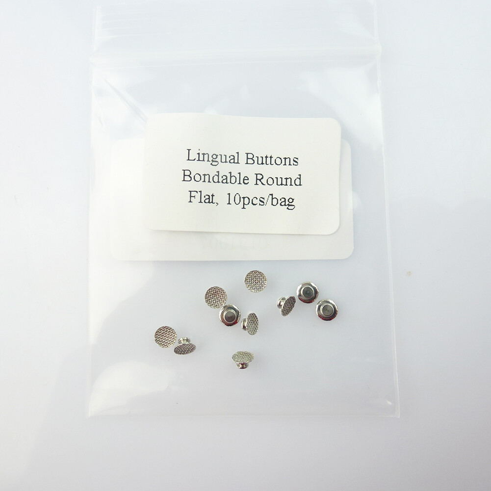 10pc Dental Orthodontic Lingual Button Bondable Mesh Base Round/Rectangle 6Type