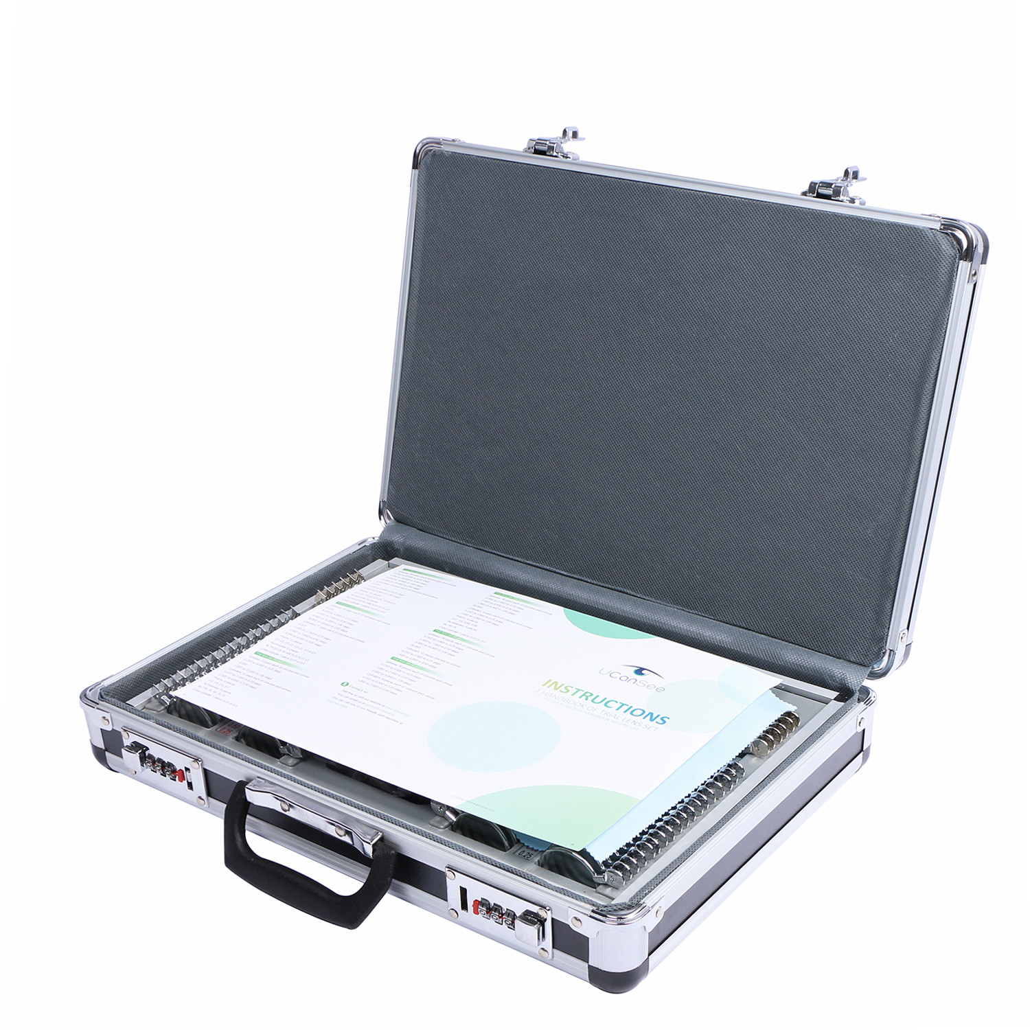 104PCS Optical Optometry Trial Lens Set Metal Rim Aluminum Case