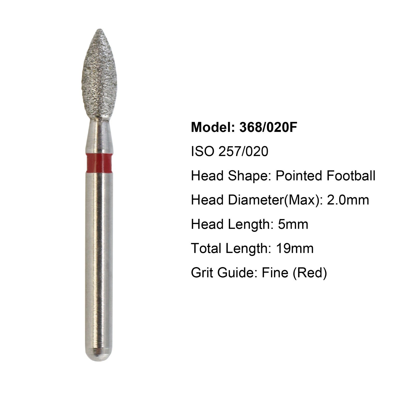 Diamond Dental Burs 856 379 801 FG Round End Taper Football Barrel Pear Flame