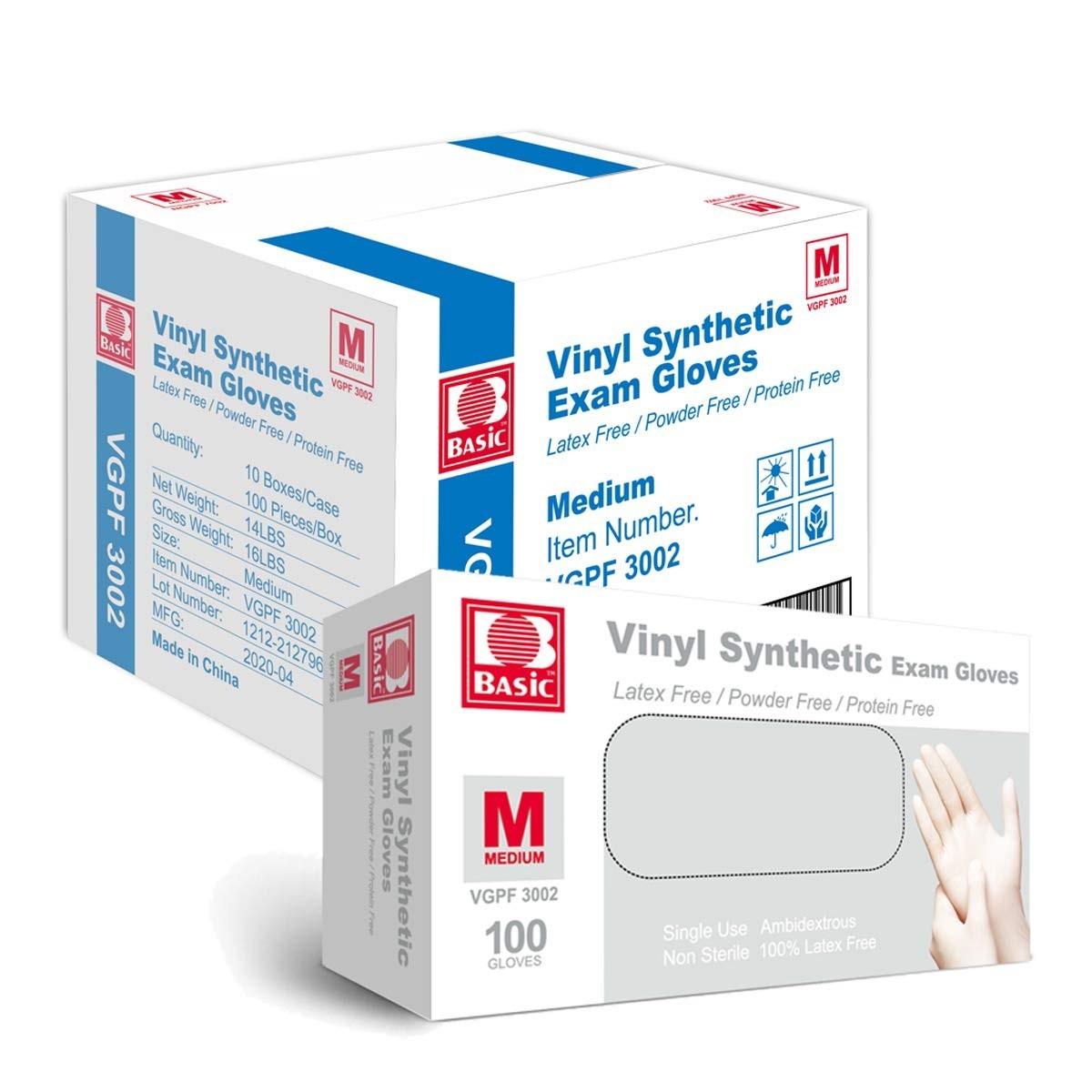 Disposable Vinyl Gloves, Food Safe, Latex-Free Powder-Free Clear 1000pcs