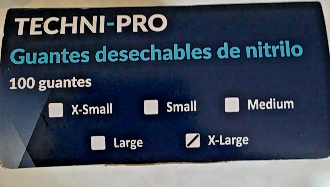 TechniPro 102AP163 Gloves Nitrile 5 mil Textured Grip Blue X-Lg 3 boxes 300pairs