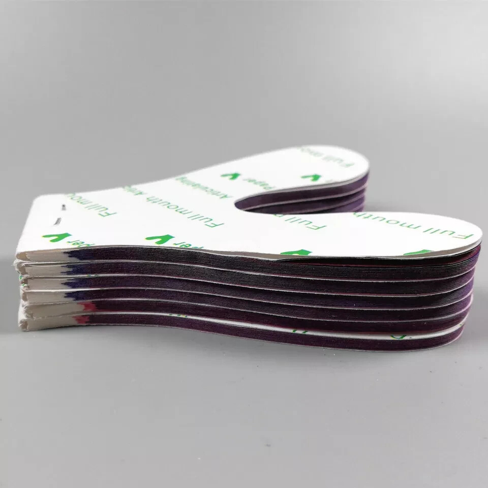 72 Sheets/Box Dental Articulating Paper Horseshoe Form Thick Type 100um Red Blue