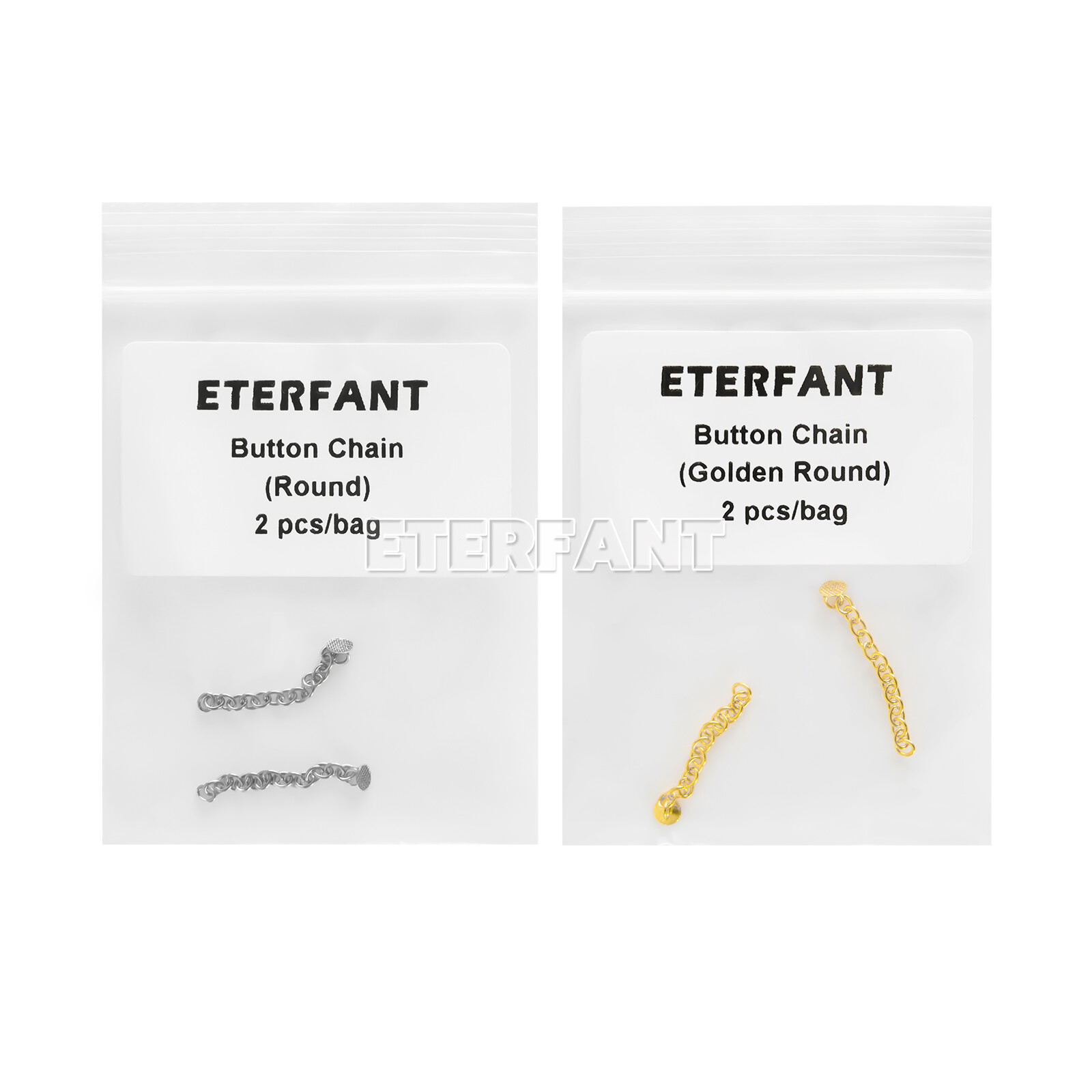 ETERFANT Dental Ortho Lingual Button Traiction Chains Round Plated Silver/Gold