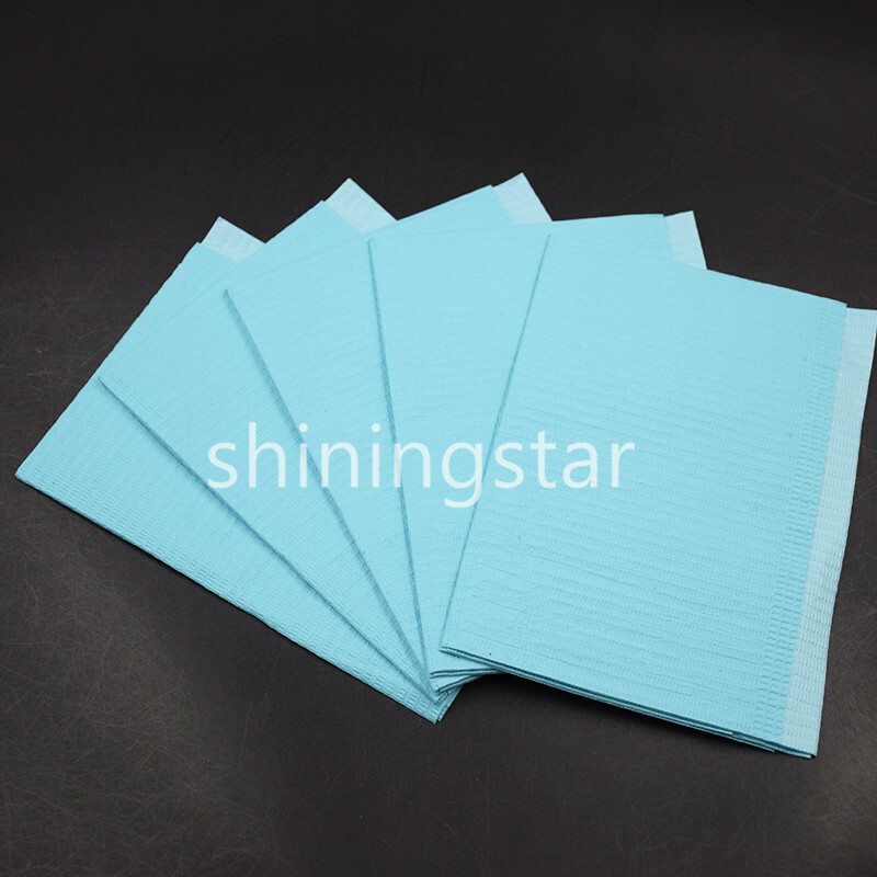 125 Pcs Disposable Dental Tattoo Medical Spa Towel Patient Bibs 2+1 Poly 33*46cm
