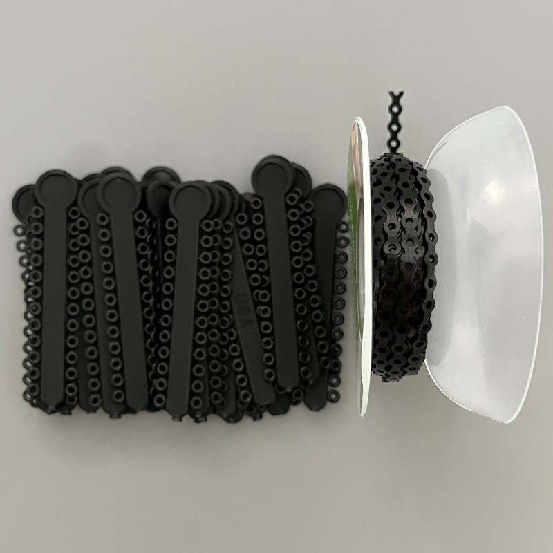 Dental Orthodontic Elastic Ligature Tie&Long/Short/Close Power Chain Black Color