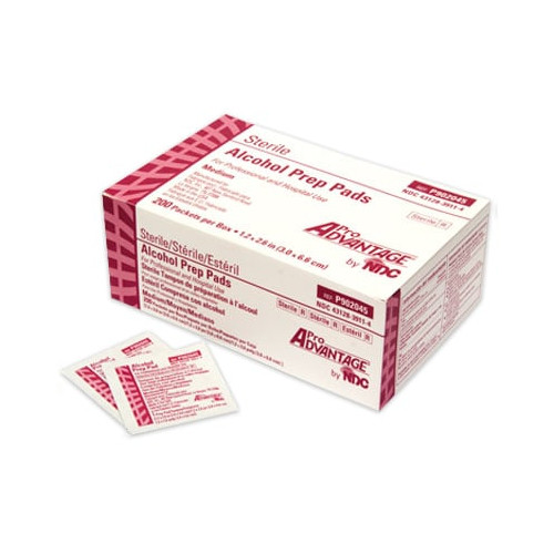 Pro Advantage P902045 Alcohol Prep Pads Sterile Medium 1.13″ X 2.25″ 200/Pk