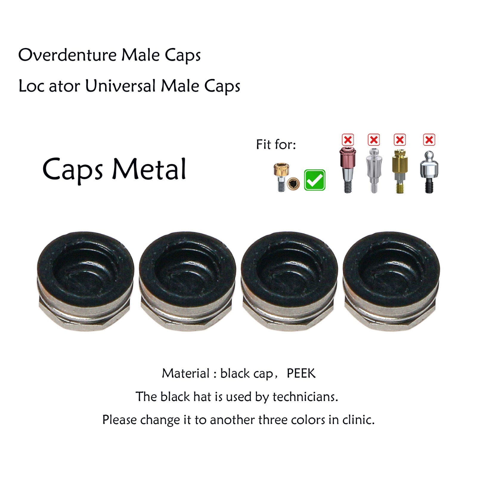 Zest Locator Dental Replacement Metal Housing &Black Lab Processing Cap Assembly