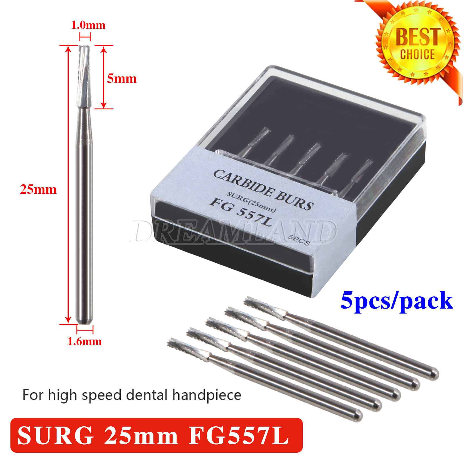 Dental Burs Surgical FG SURG 557L Long Shank Carbide High Speed Drills FGOS