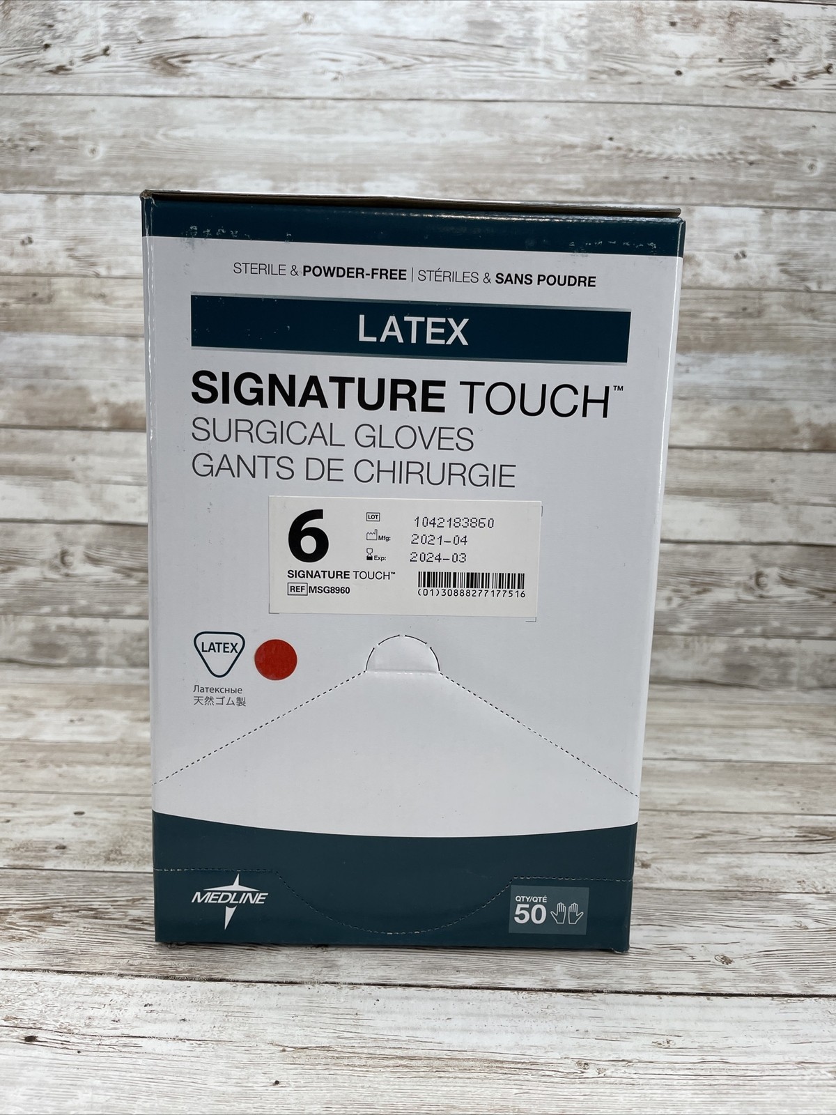 1 Box Medline Signature Touch Latex Surgical Gloves Size: 6 MSG8960, See Dates