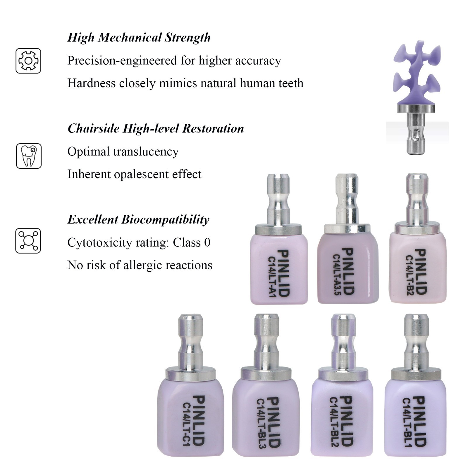 US Dental Lithium Disilicate Blocks Emax CAD/CAM CEREC Blocks C14 LT-BL Series