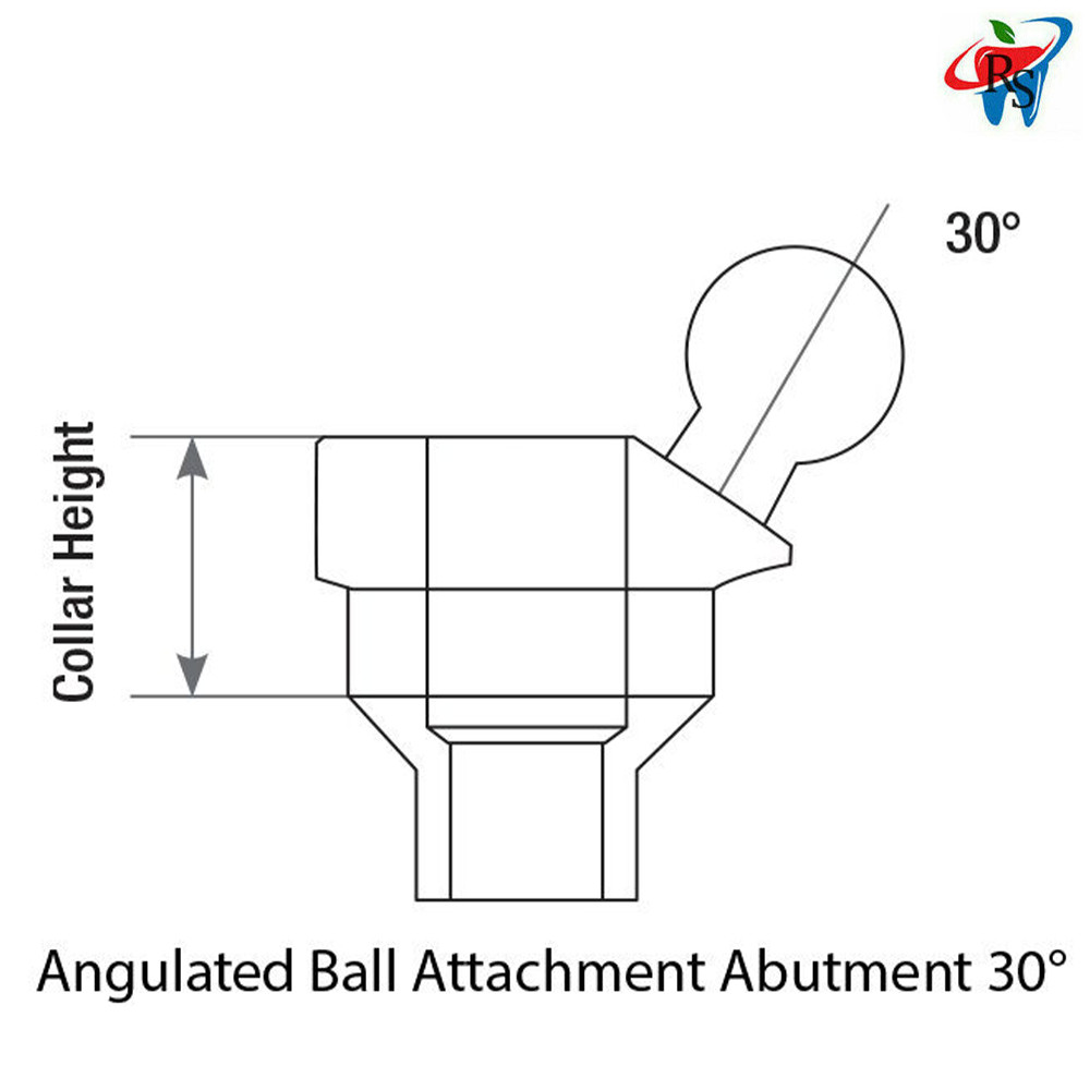 1x Kit Angulated 30° Ball Attachment Extra Soft Cap Metal Cap Isolate Ring Dent