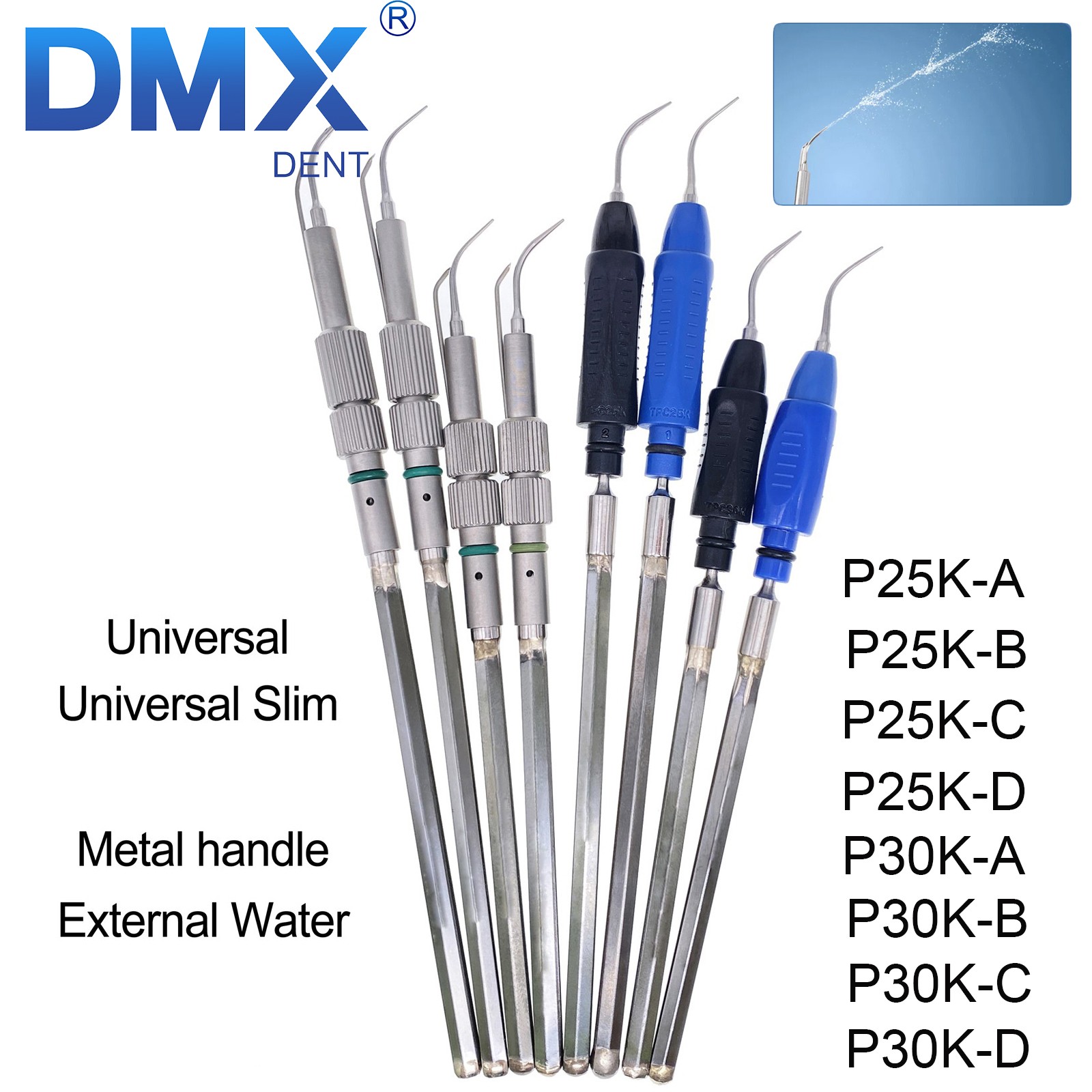 DMXDENT Cavitron Dental Inserts Tips Ultrasonic 25k/30k Slim Series Fit EMS/ART