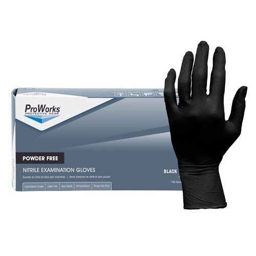 Pro Works Black Nitrile Gloves X-Large 1000/case