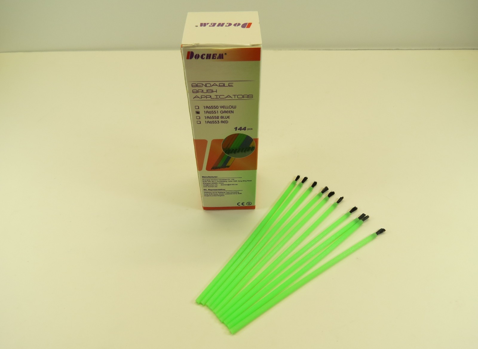 Dental Bendable Brush Applicators Etch | Bonding | Resin Green /144 Pcs DOCHEM