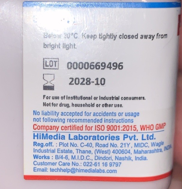 HiMedia 25G Crystal Violet Practical Grade Laboratory Chemicals 25g 10/28