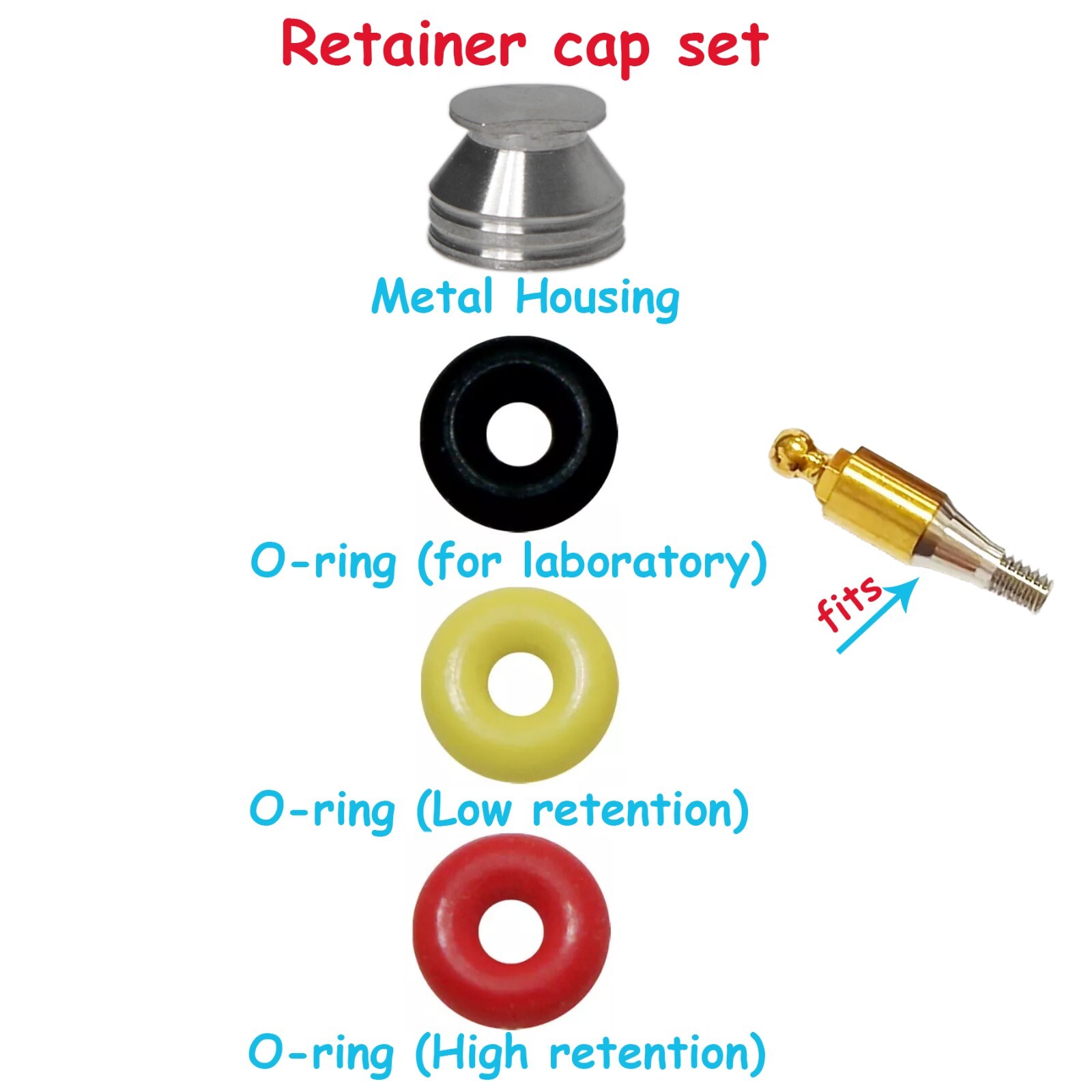 US 4Pcs/Set O-ring Set Dental for Ball Attachment Abutment fits Hiossen Osstem