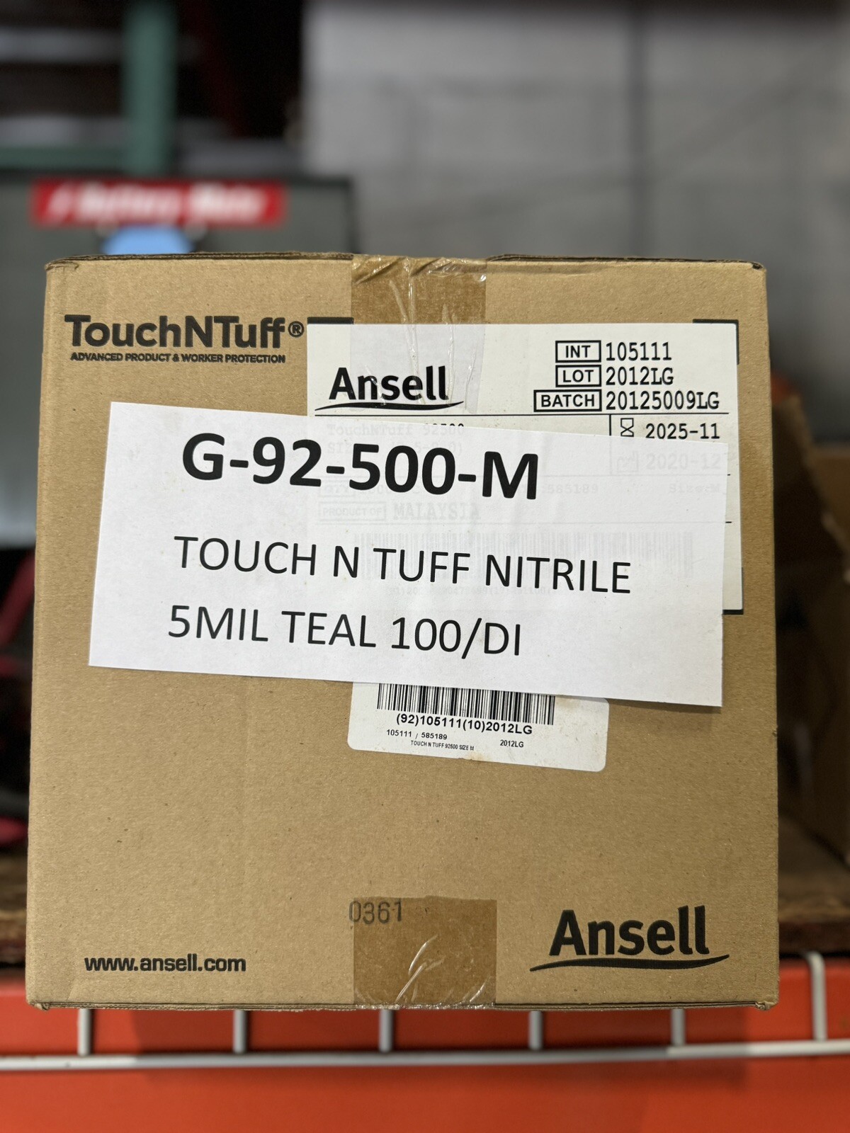 Ansell 92-500 Touchntuff, Disposable Nitrile Gloves *MEDIUM * CASE*