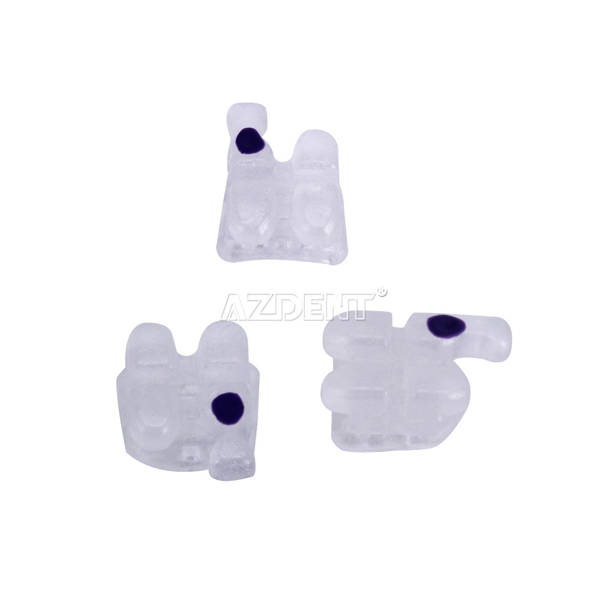 AZDENT Dental Orthodontic Ceramic Brackets Braces Roth Slot.018 3-4-5 Hooks
