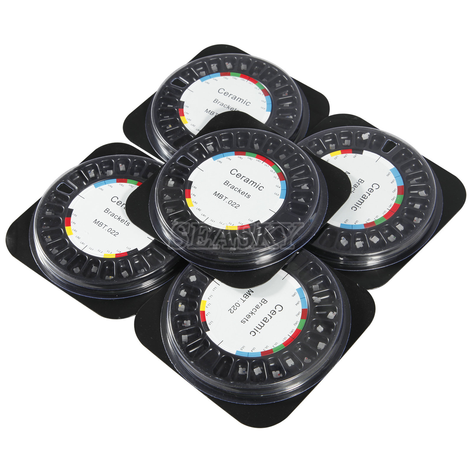 5 Packs Dental Orthodontic Bracket Braces Ceramic MBT 022 with 3-4-5 Hooks