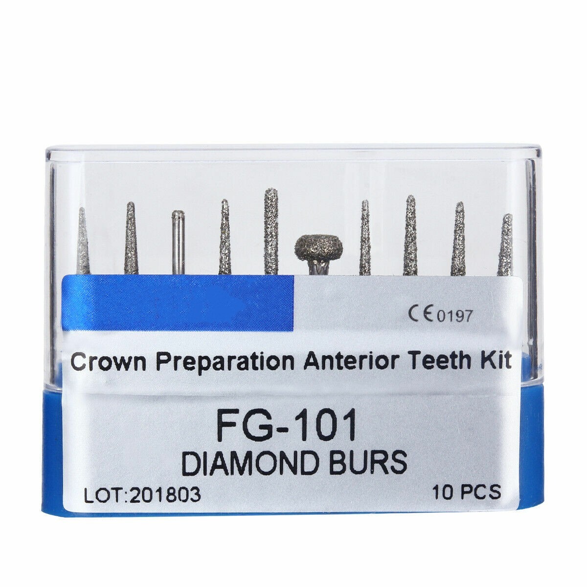 10 Pcs/Box Dental Diamond Burs Kit Composite Polishing Fit High Speed Handpiece