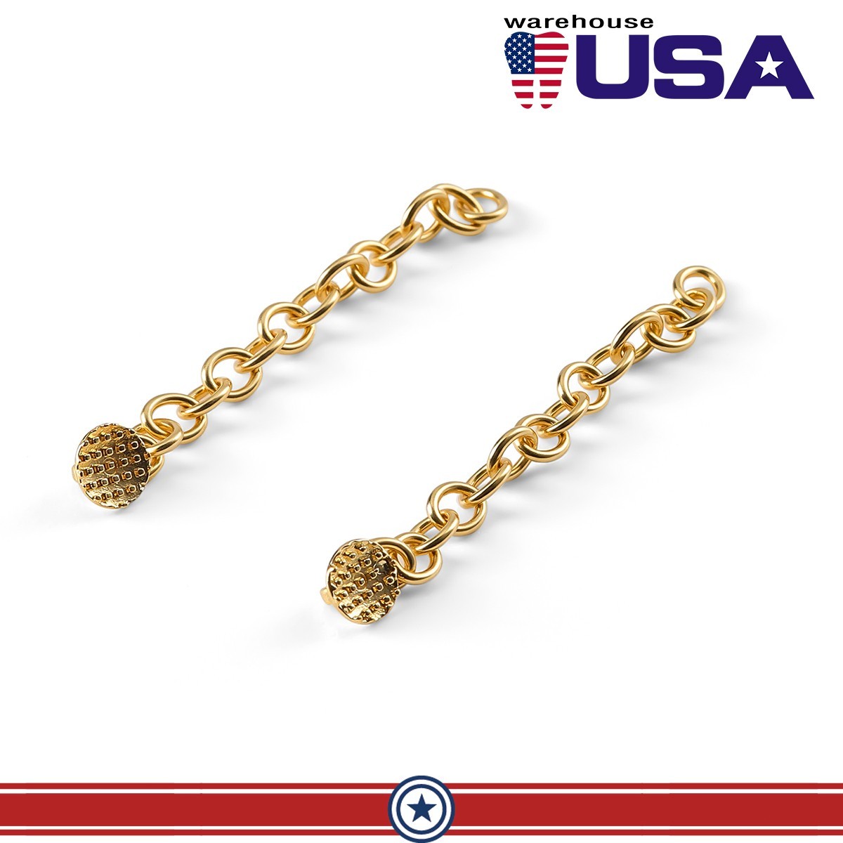 10pcs AZDENT Cadena de Botones Linguales Color Oro para Ortodoncia Dental