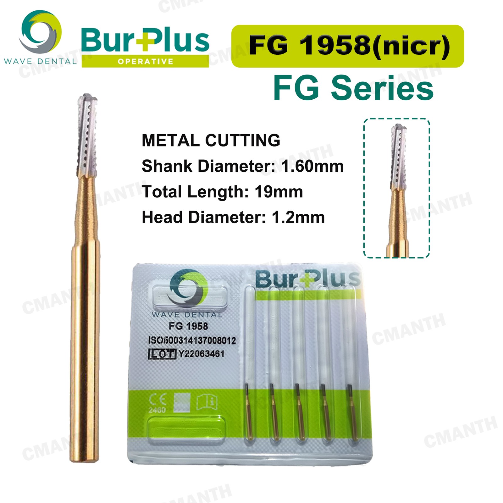 WAVE Dental Burs Tungsten Carbide Drill Bits FG Series For High Speed Handpiece