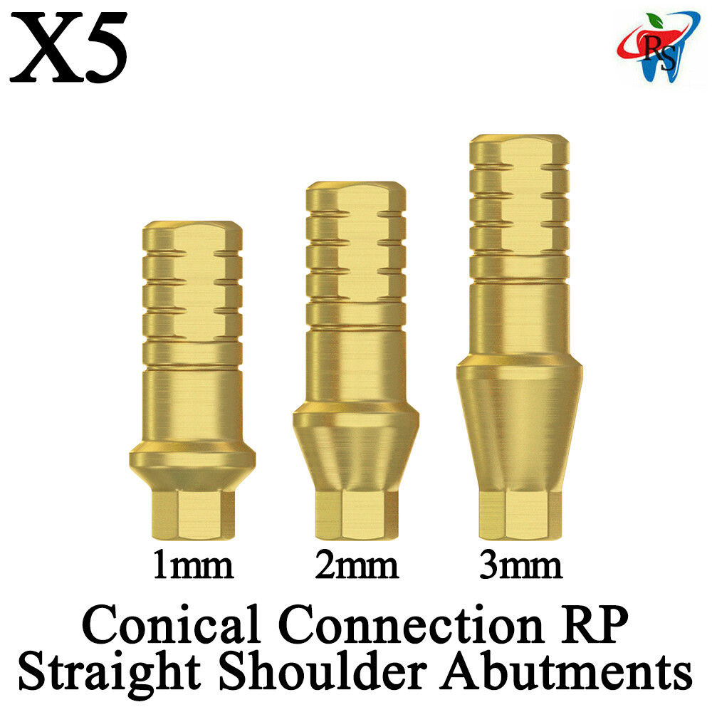 Dental Straight Shoulder Abutment Conical Connection RP Regular Platform 5pcs