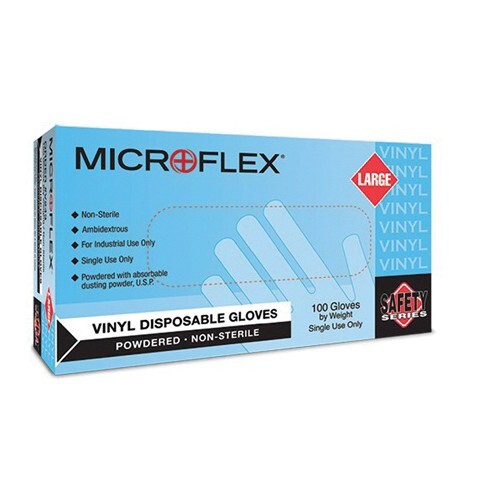 Microflex V244 Non-Sterile Single Use Disposable Gloves, XL, Vinyl, Clear, 9.4