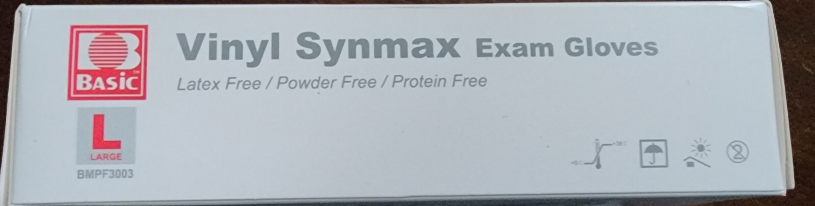 Basic Synmax Vinyl Synmax Exam Gloves, L Basic Blue/Box of 100 Buy More & Save$