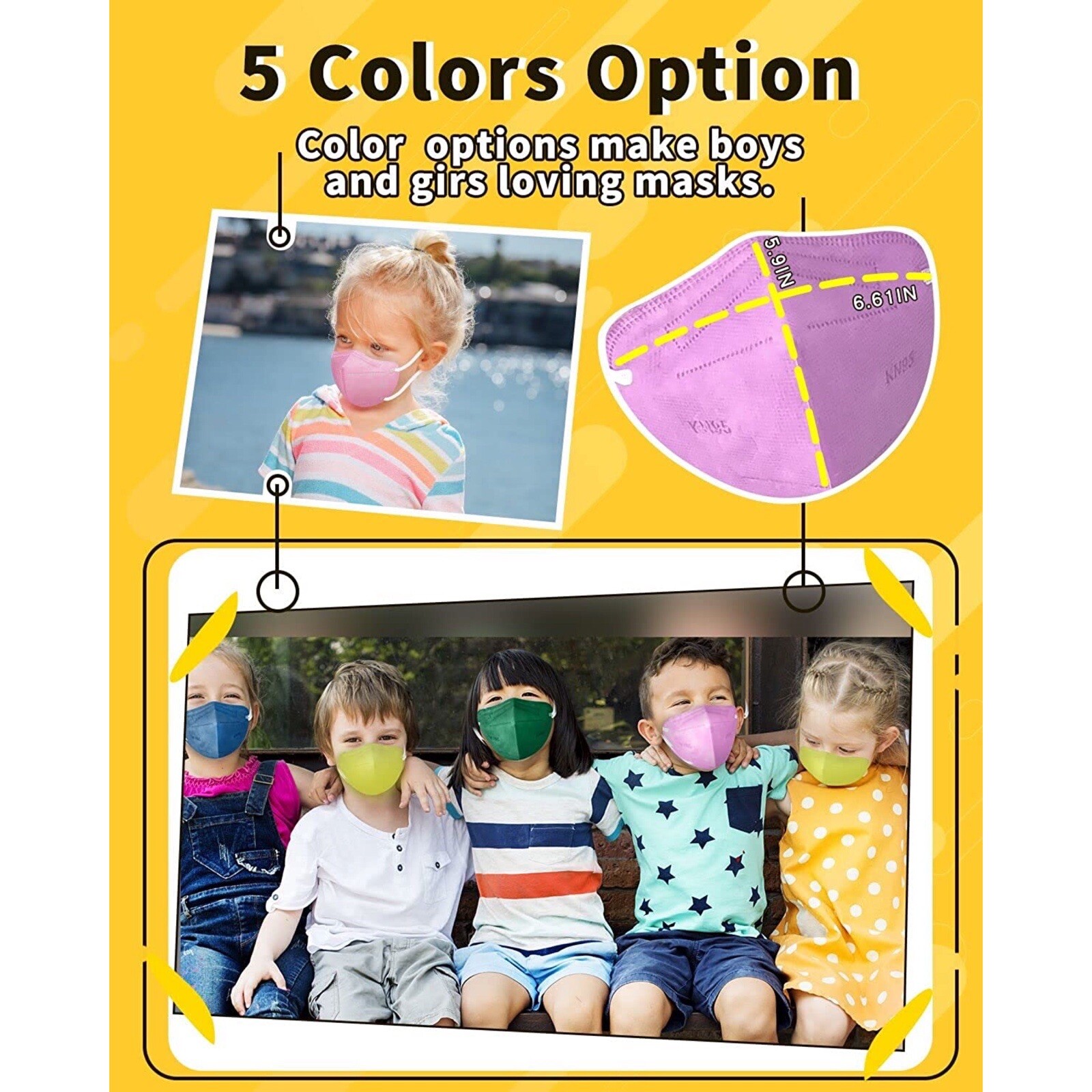 KN95 Colored Soft Comfortable Small Mask With Adjustable Nose Clip Mulitcolor