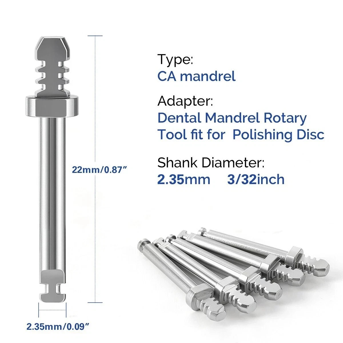 10x Dental Super-Snap Mandrel CA 2.35mm Fit Shofu Polishing Discs Points Rotary