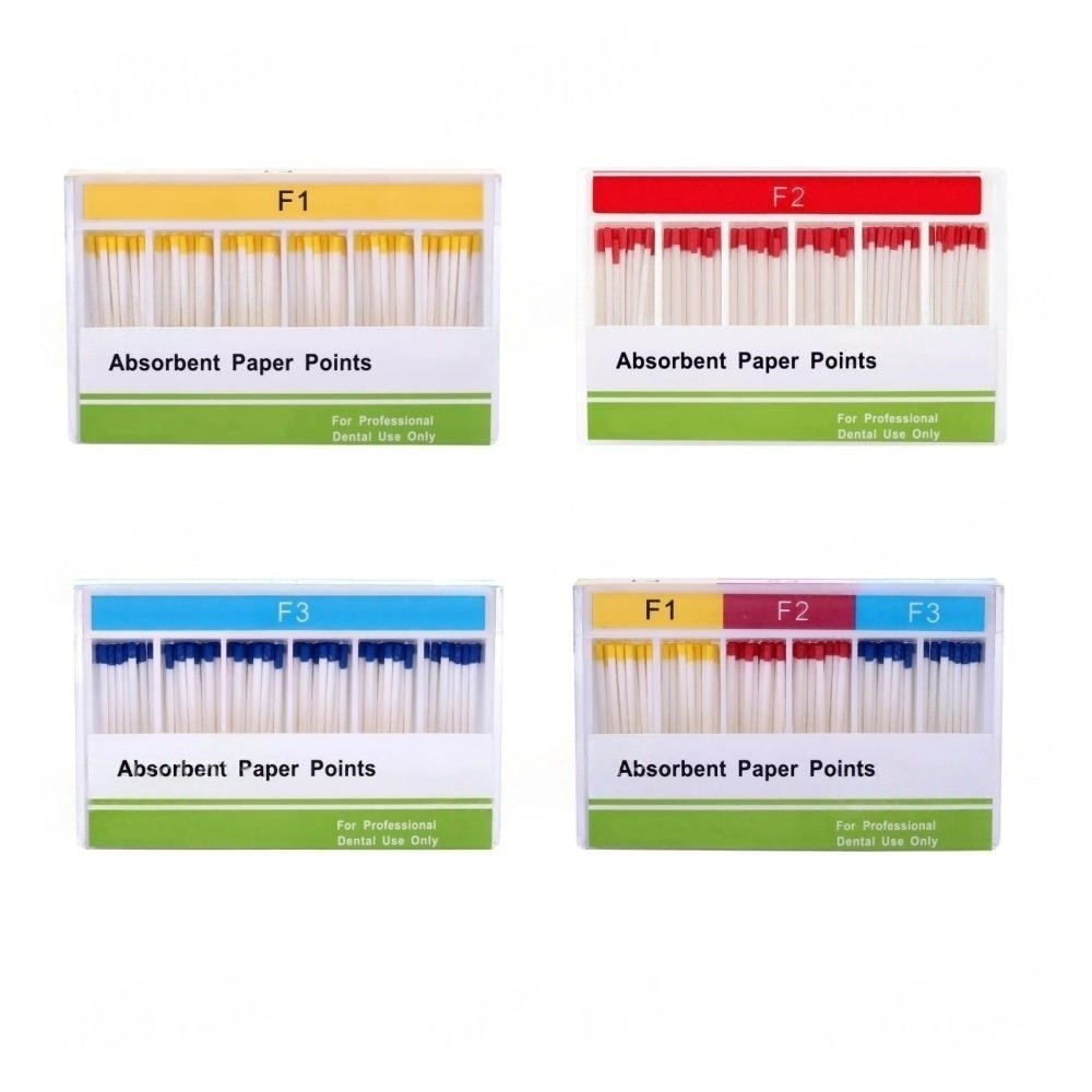 100 Pcs/Box Dental Endo Absorbent Paper Points Root Canal Obturating Point F1-F3