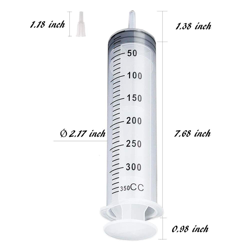 350ml Syringe with Adapter, Plastic Large without Needle for…