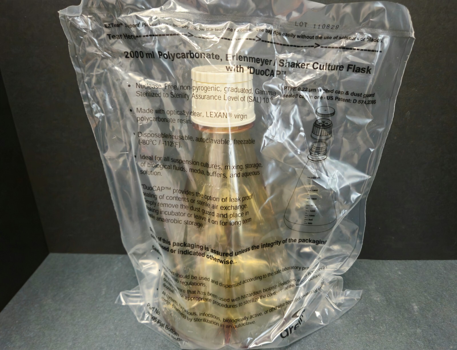 Greiner Bio-One Shaker Flask 2 L DuoCap Baffled Bottom Case of 6 Flasks