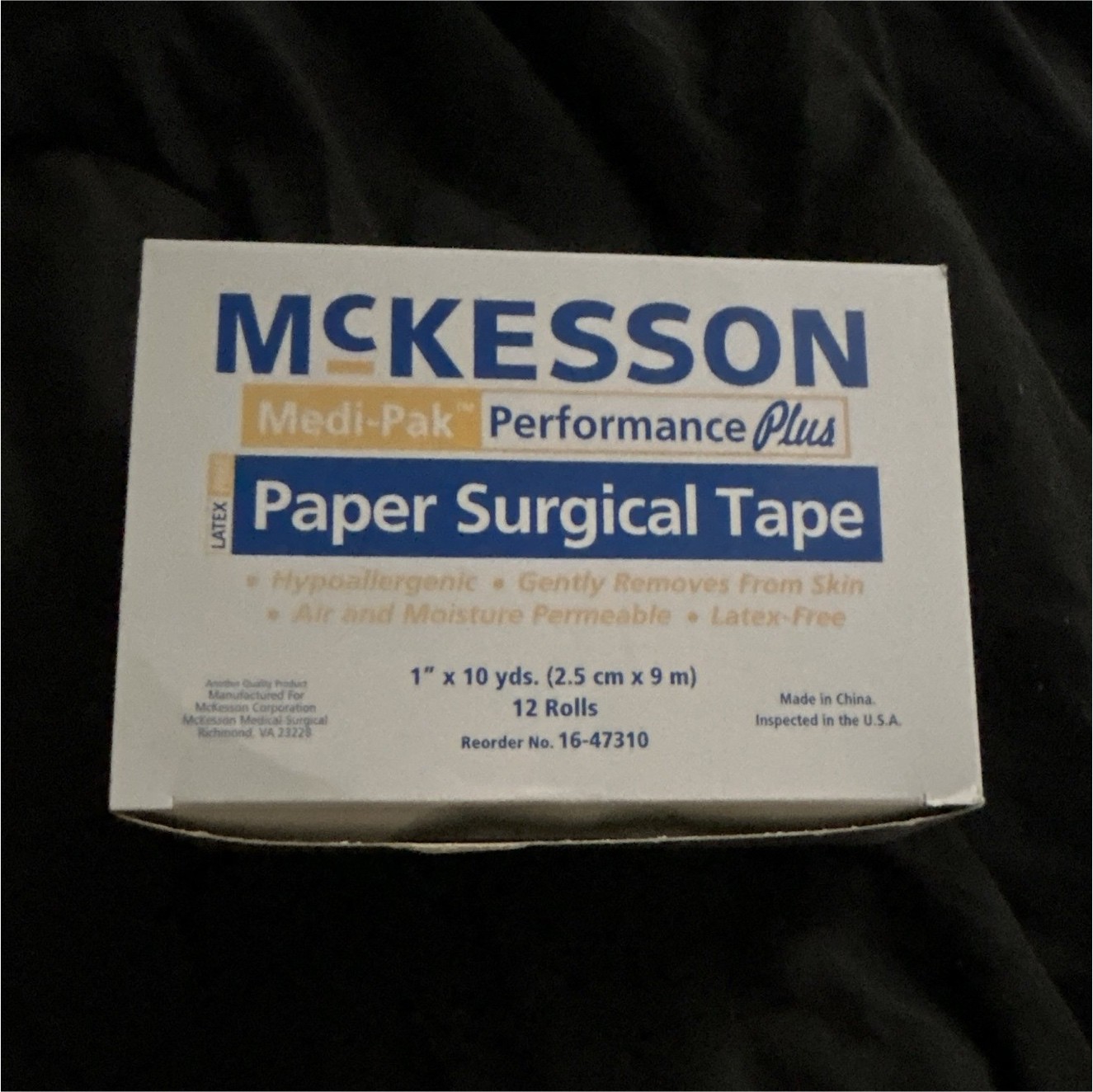 McKesson Medi-Pak Performance Plus Paper Surgical Tape 1 in, 12 Rolls 16-47310
