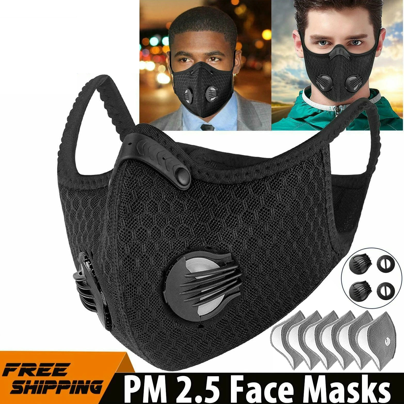 Washable Reusable Facepiece Half Face Shield Respirator Dust Mask With Filters