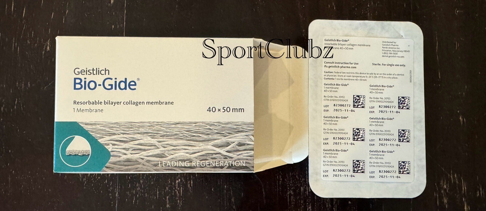 Dental Geistlich Bio Gide Resorbable Bilayer Membrane 40X50mm