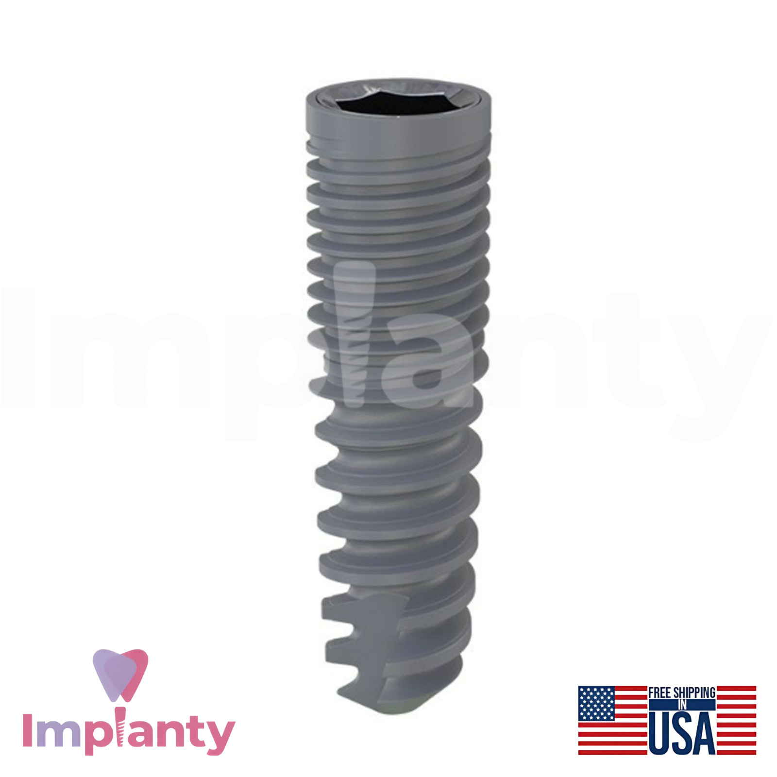 Spiral Smart Dual Thread Geometrical-Shaped Dental Fixture Int Hex 2.42mm