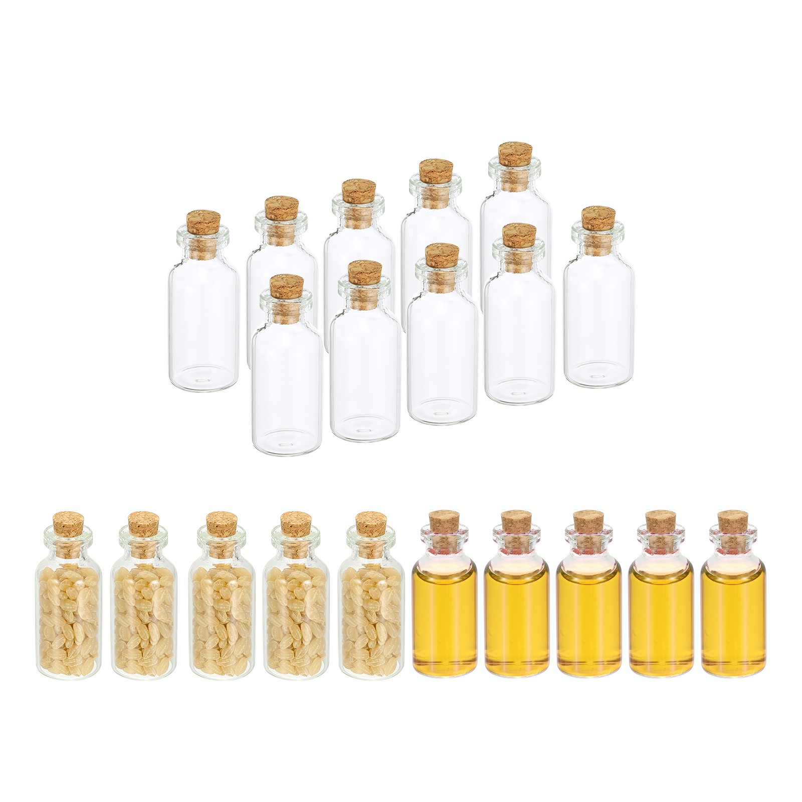 5ml Tiny Glass Bottles Vials 20Pcs Mini Clear Bottles Glass with Cork Stoppers